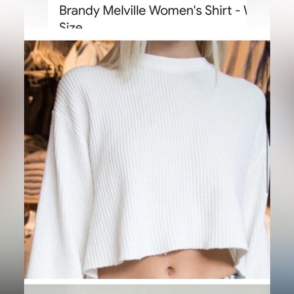 Sweaters - Cropped Brandy Melville Waffle Sweater